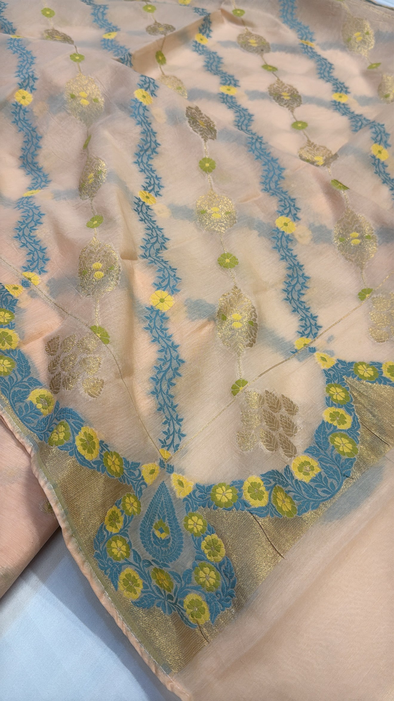 Banarasi cotton resham meenakari kadhwa suit sets