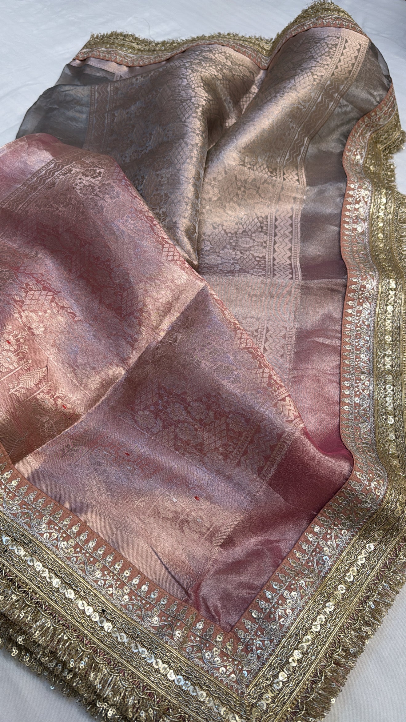 Maharani rang-birangi multicoloured shaded kadhwa tissue silk saree