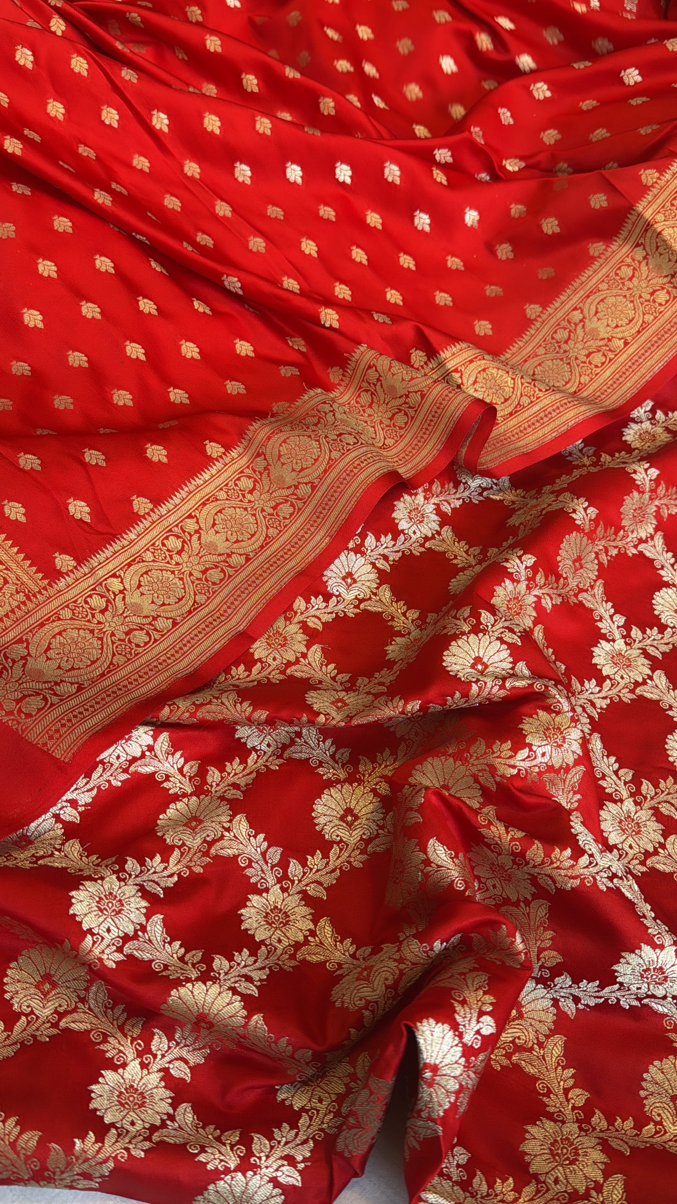 Blood red mashru satin silk jungla heavy suit set