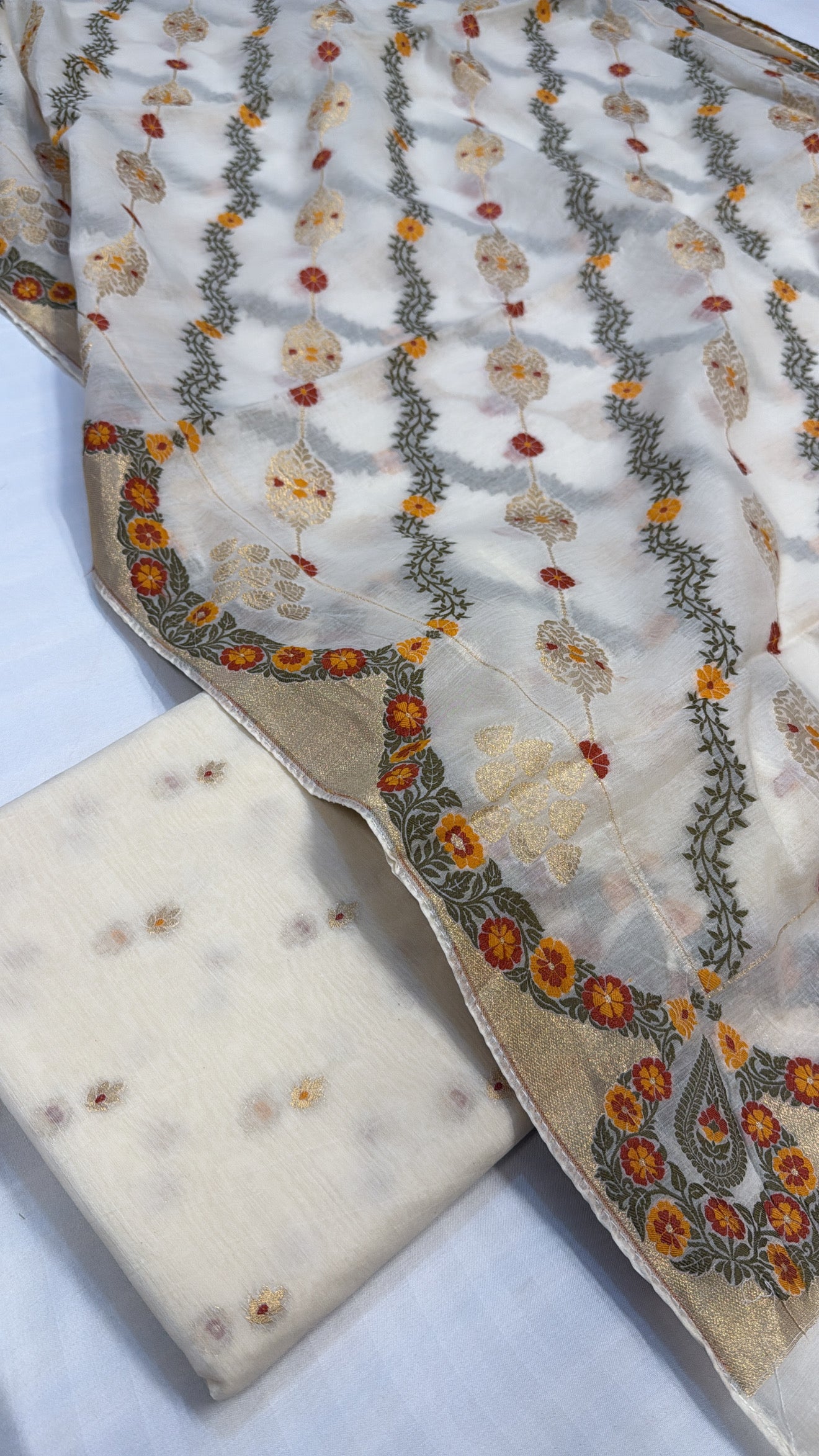 Banarasi cotton meenakari kadhwa suit sets