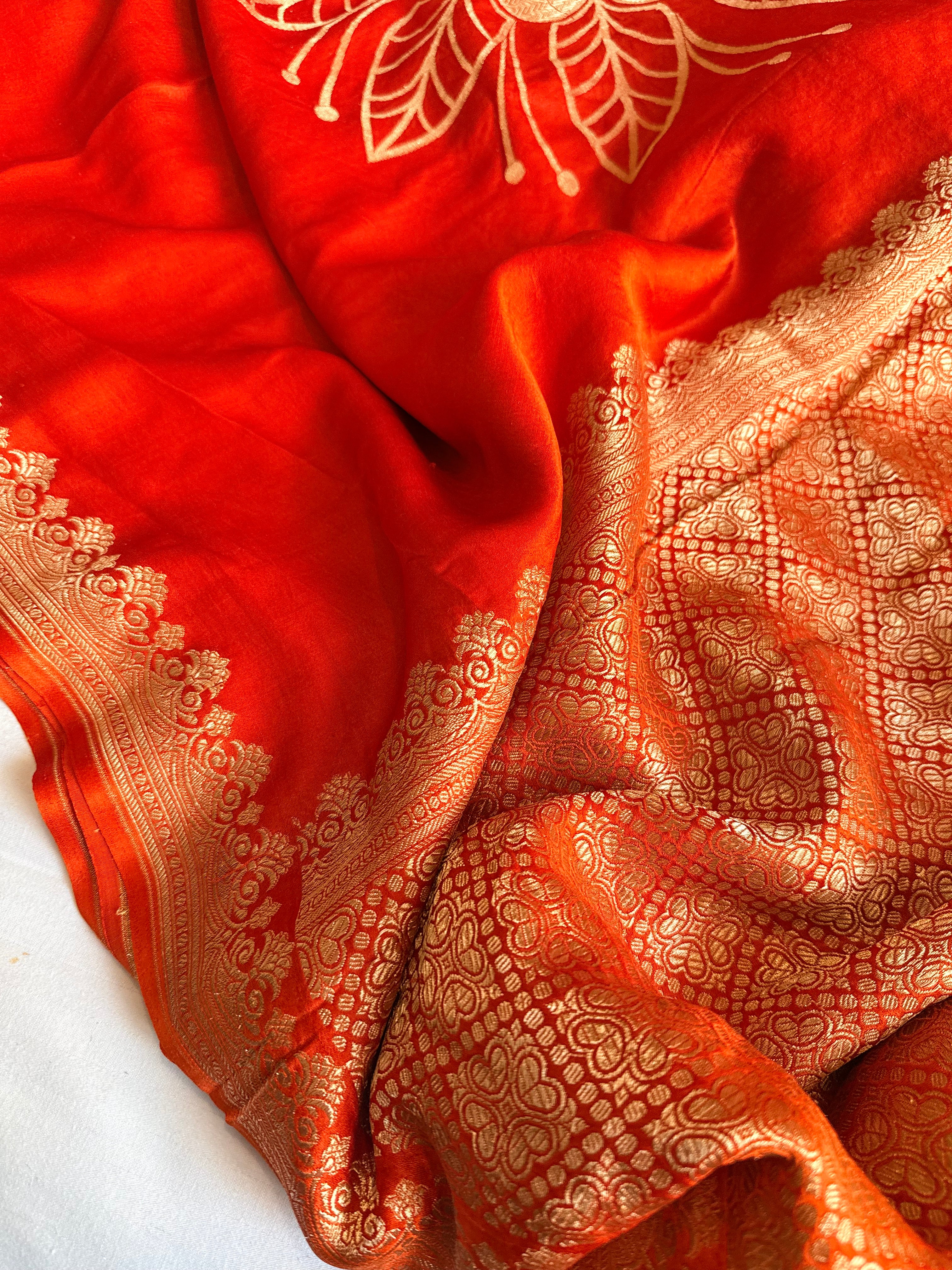 Fusion edit - Banarasi mashru silk velvet meenakari kadhwa saree