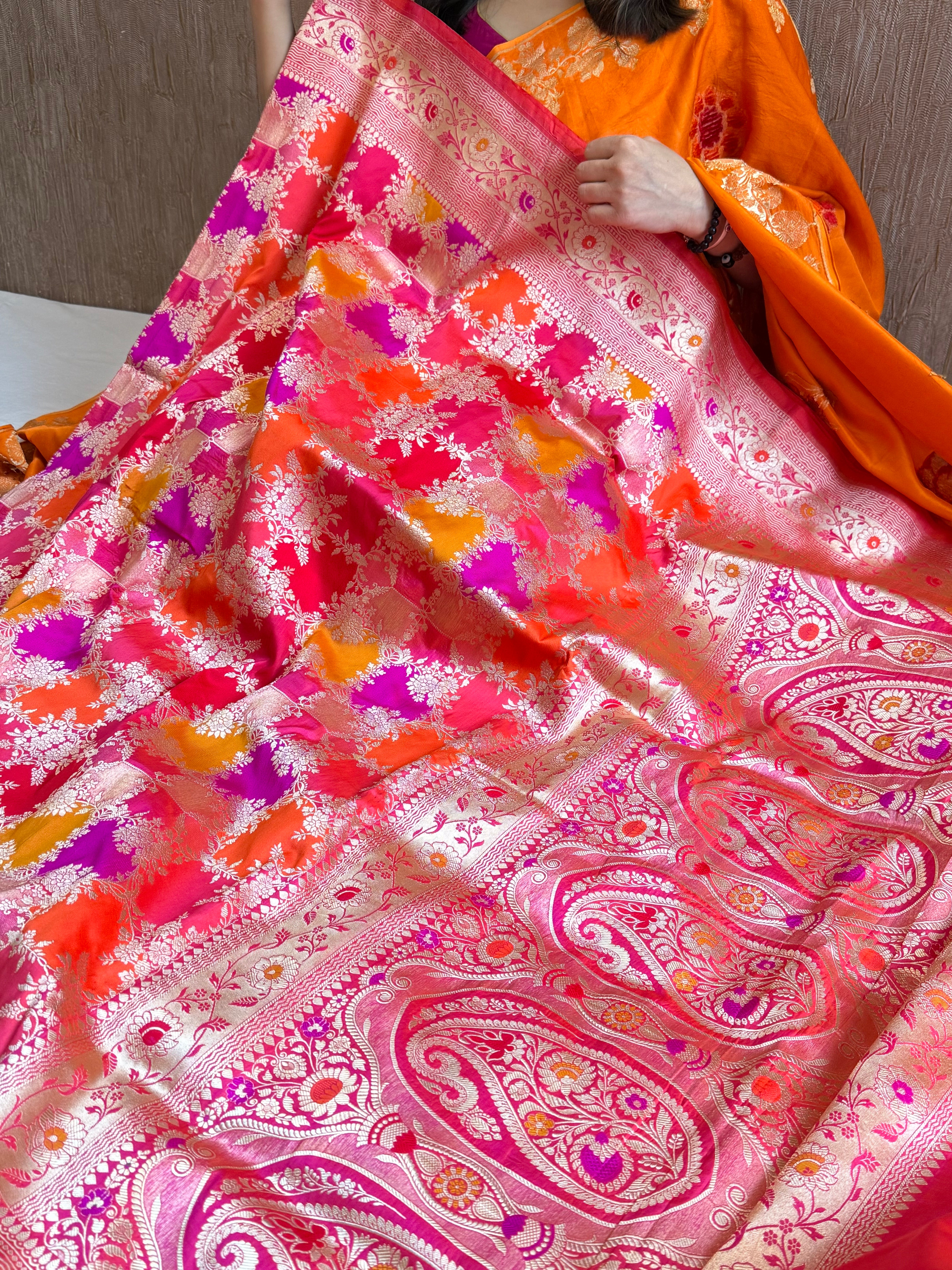 Banarasi katan silk kadhwa rangkaat traditional heritage weaving saree