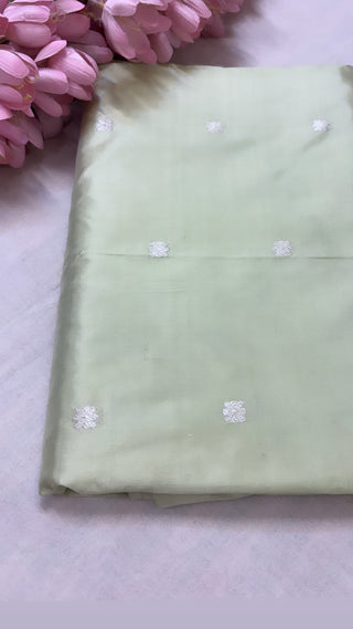 Glacial green katan silk fabric