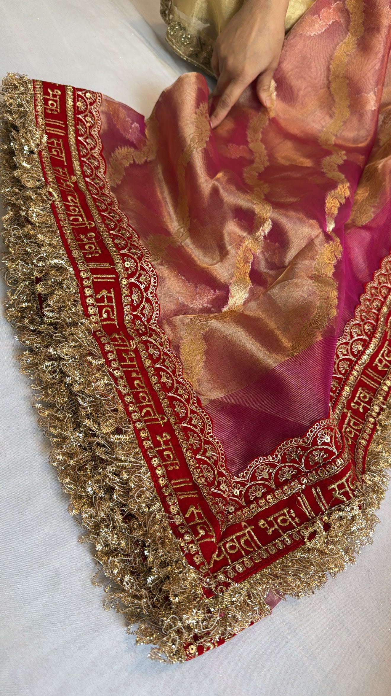 Maharani rani pink tissue silk duppata