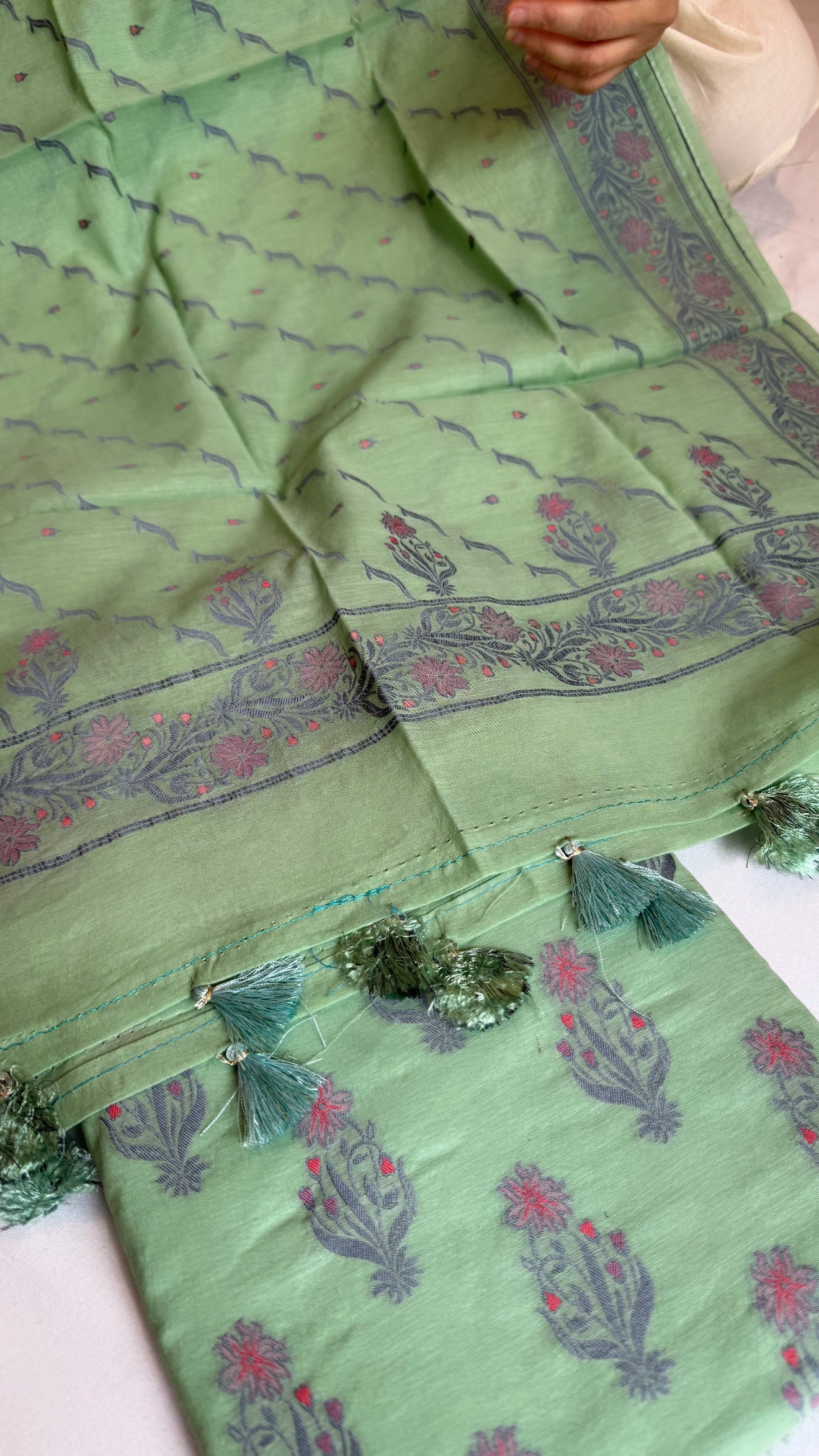 Banarasi cotton resham meenakari suit set