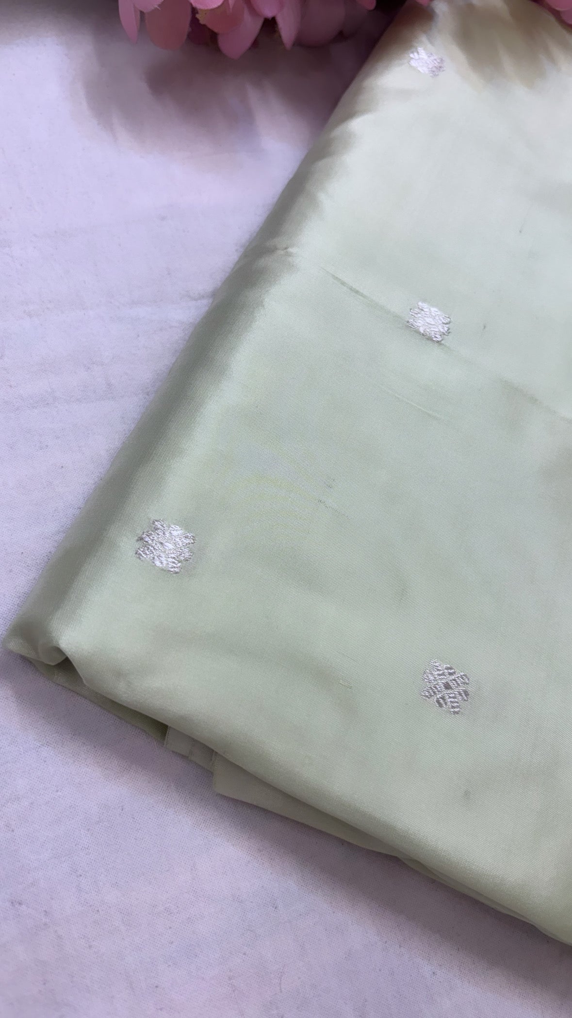 Glacial green katan silk fabric