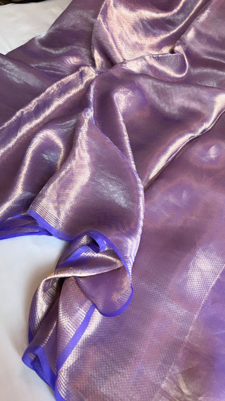 Royal purple tissue silk brocade kadhwa saree