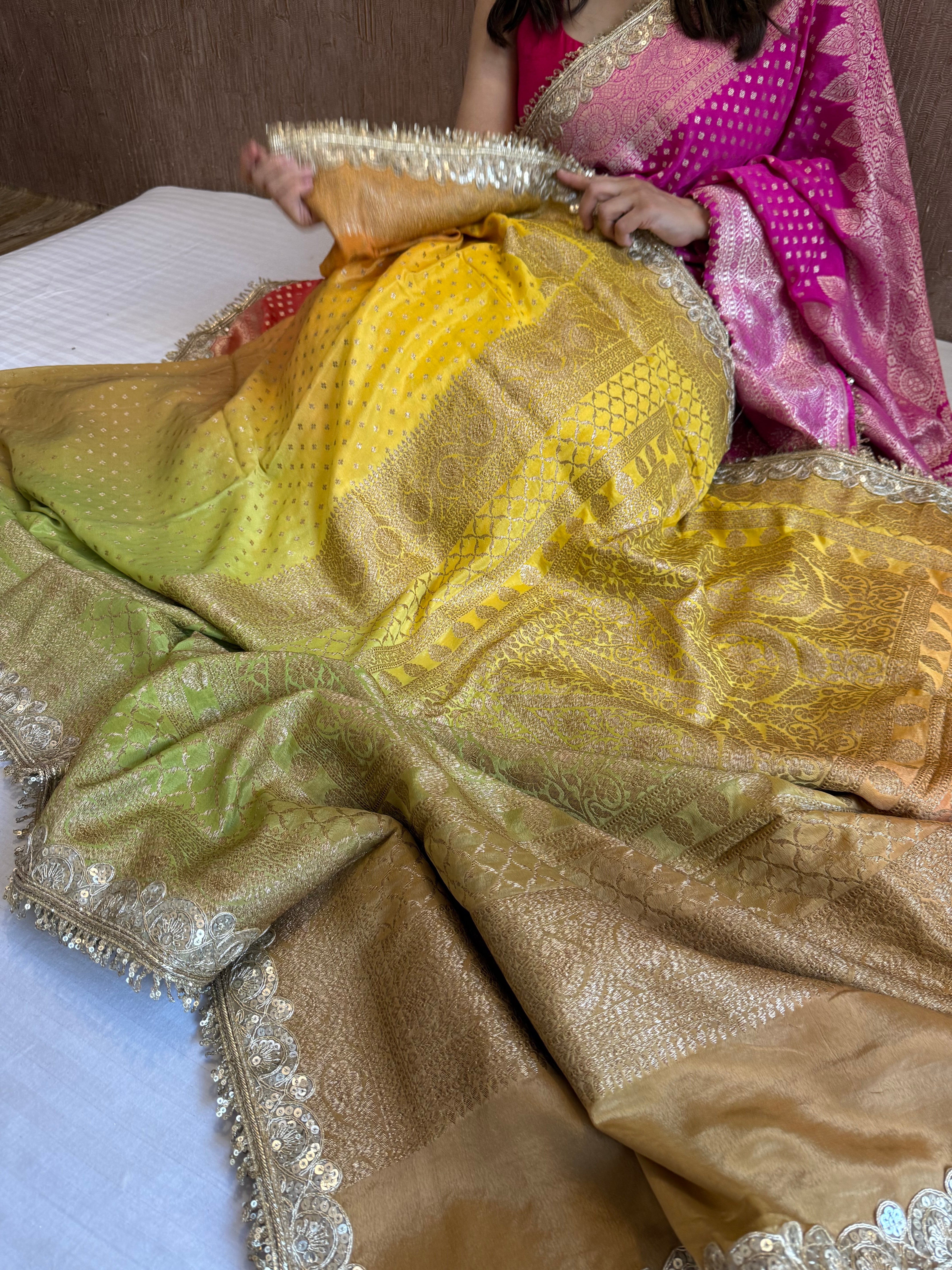 Paro banarasi chiffon gorgette kadhwa buti saree