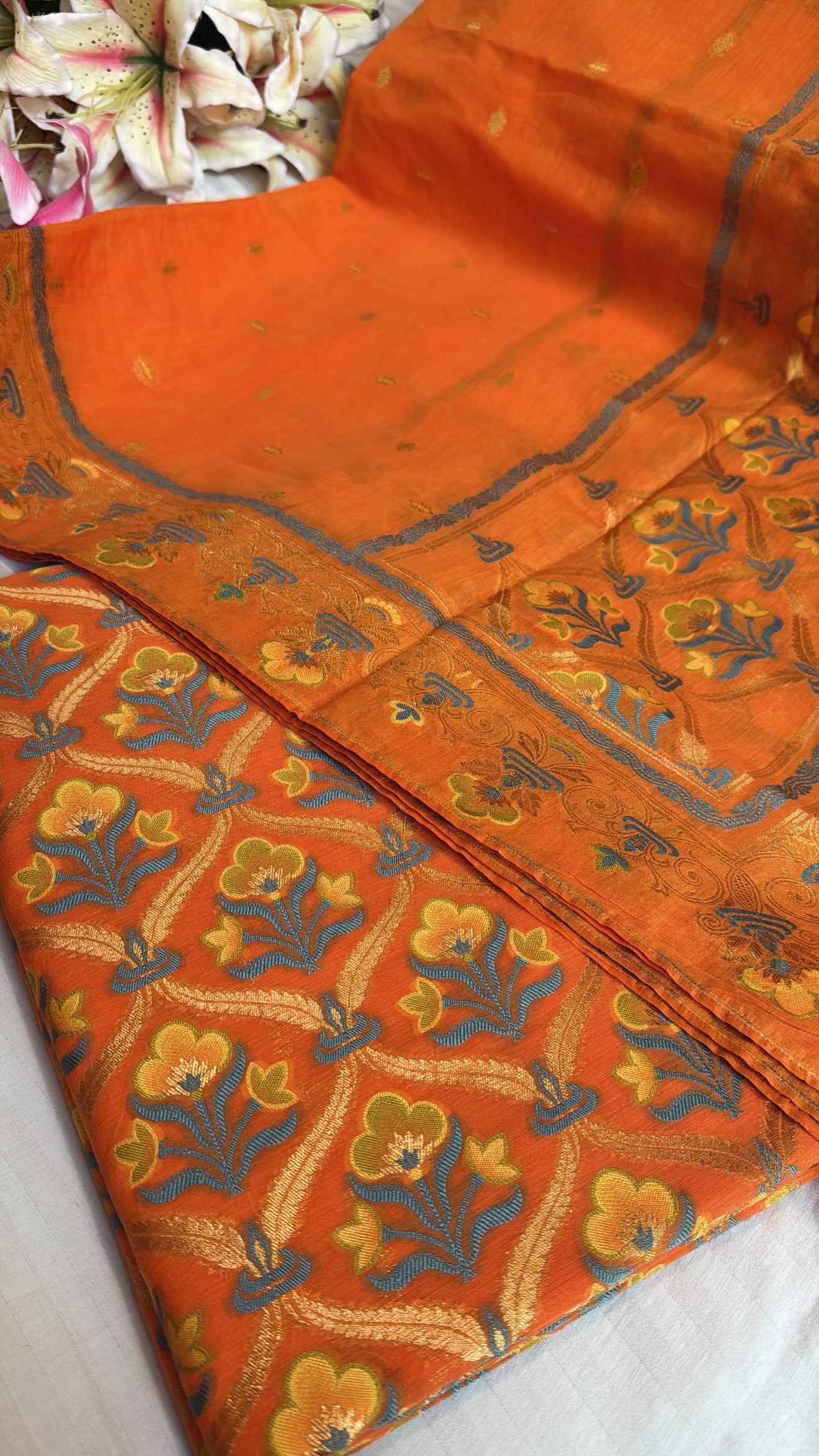 Banarasi cotton silk kadhwa meenakari suit set