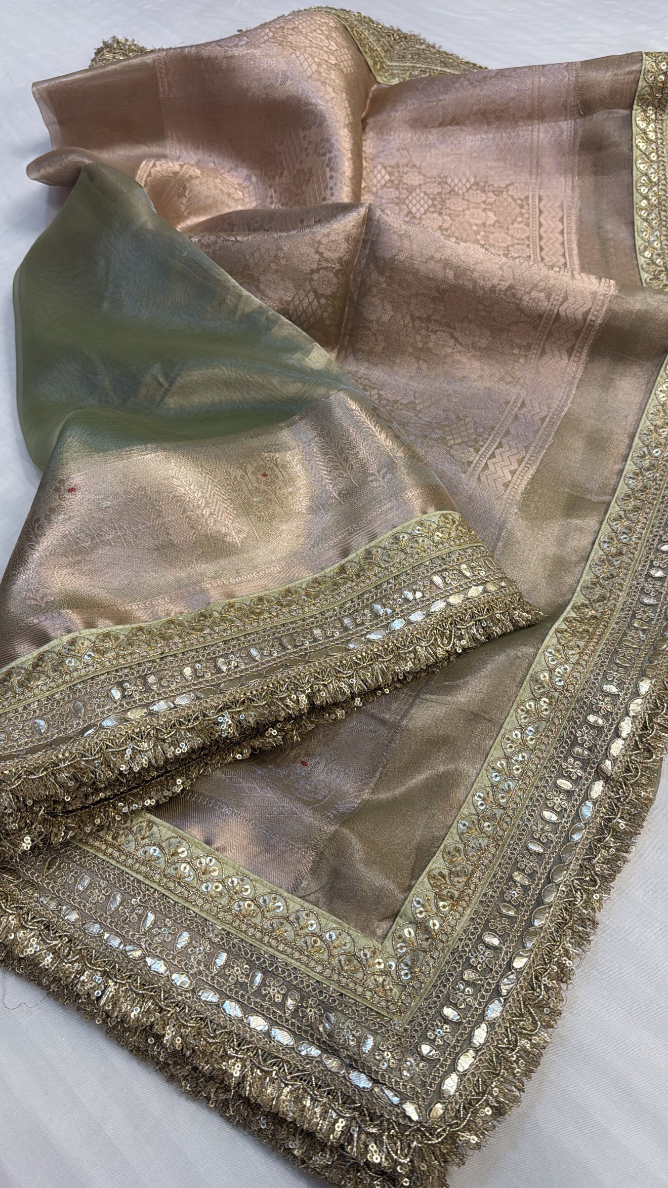 Maharani rang-birangi multicoloured shaded kadhwa tissue silk saree