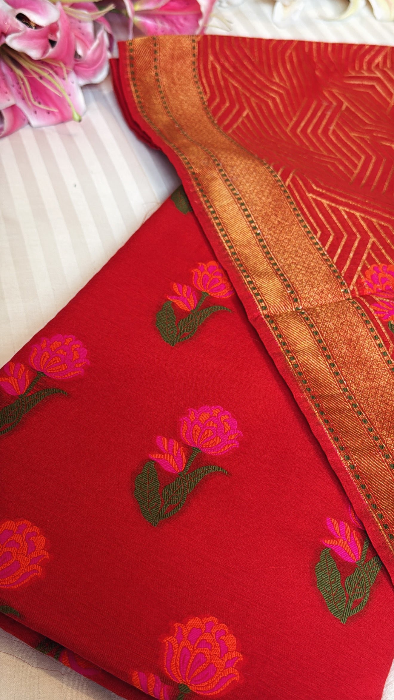 Banarasi cotton silk kadhwa meenakari suit set