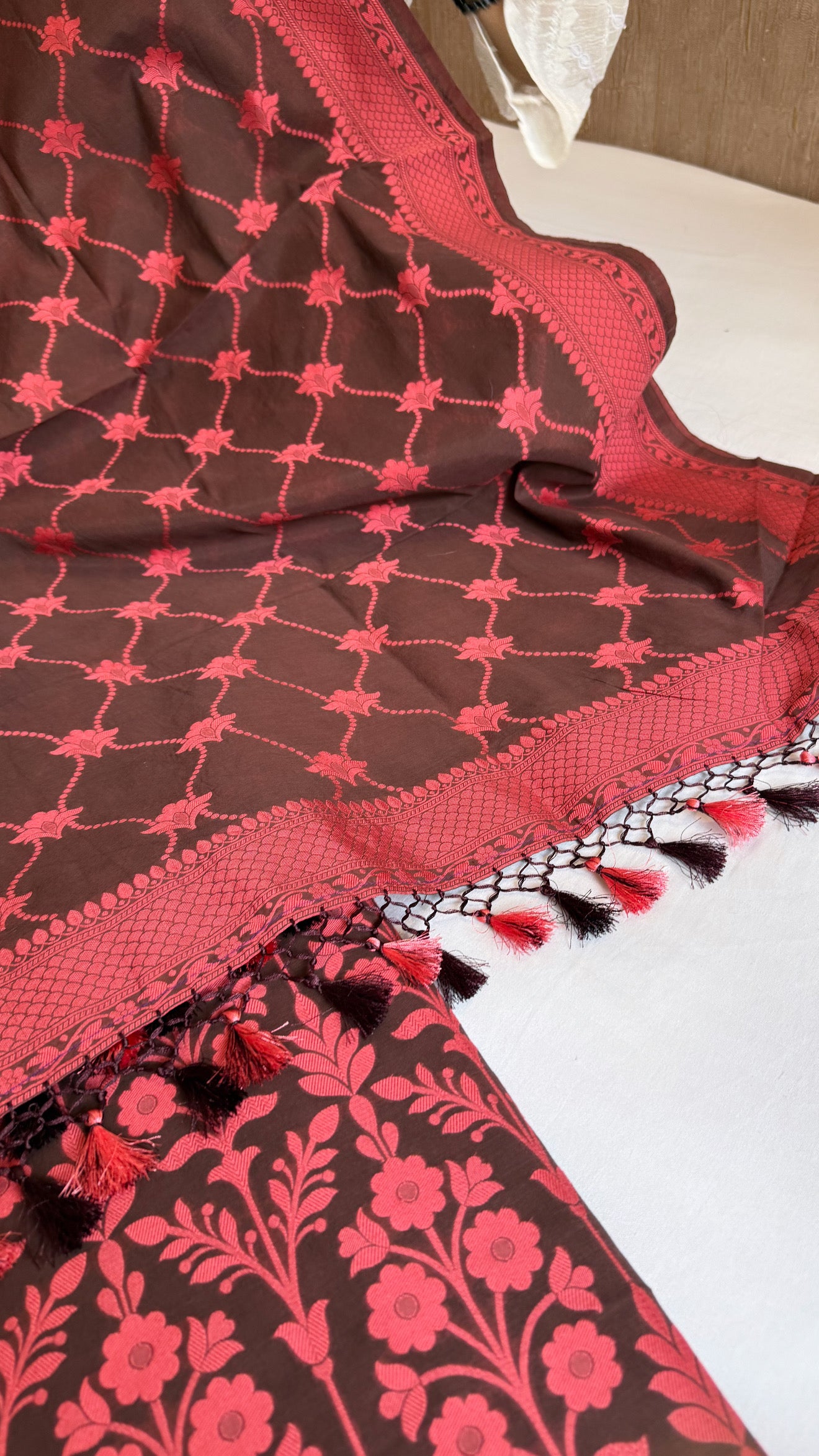 Banarasi cotton resham meenakari suit sey