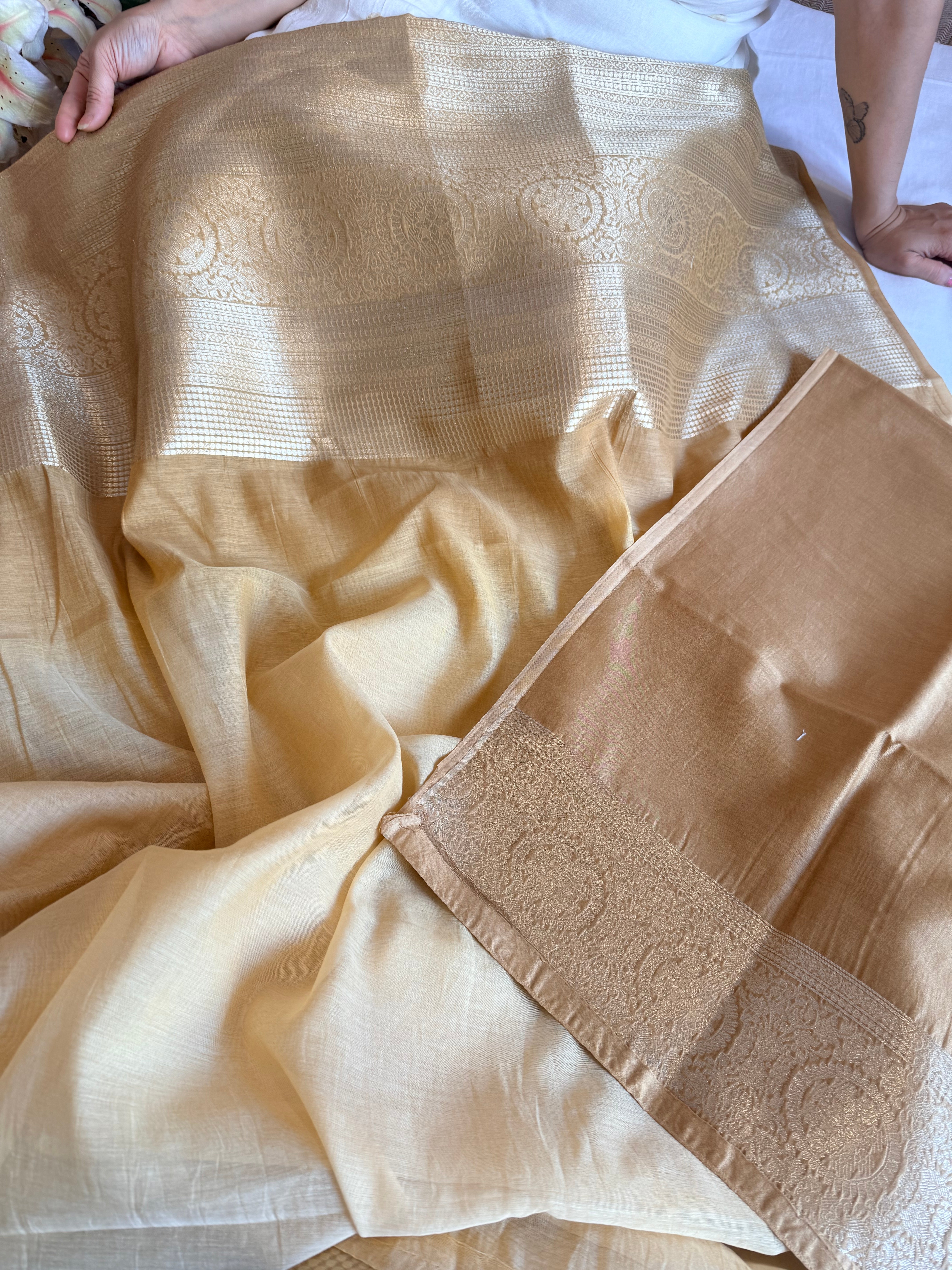 Mul cotton brocade banarasi kurta and bottom banarasi weaving co-ord set
