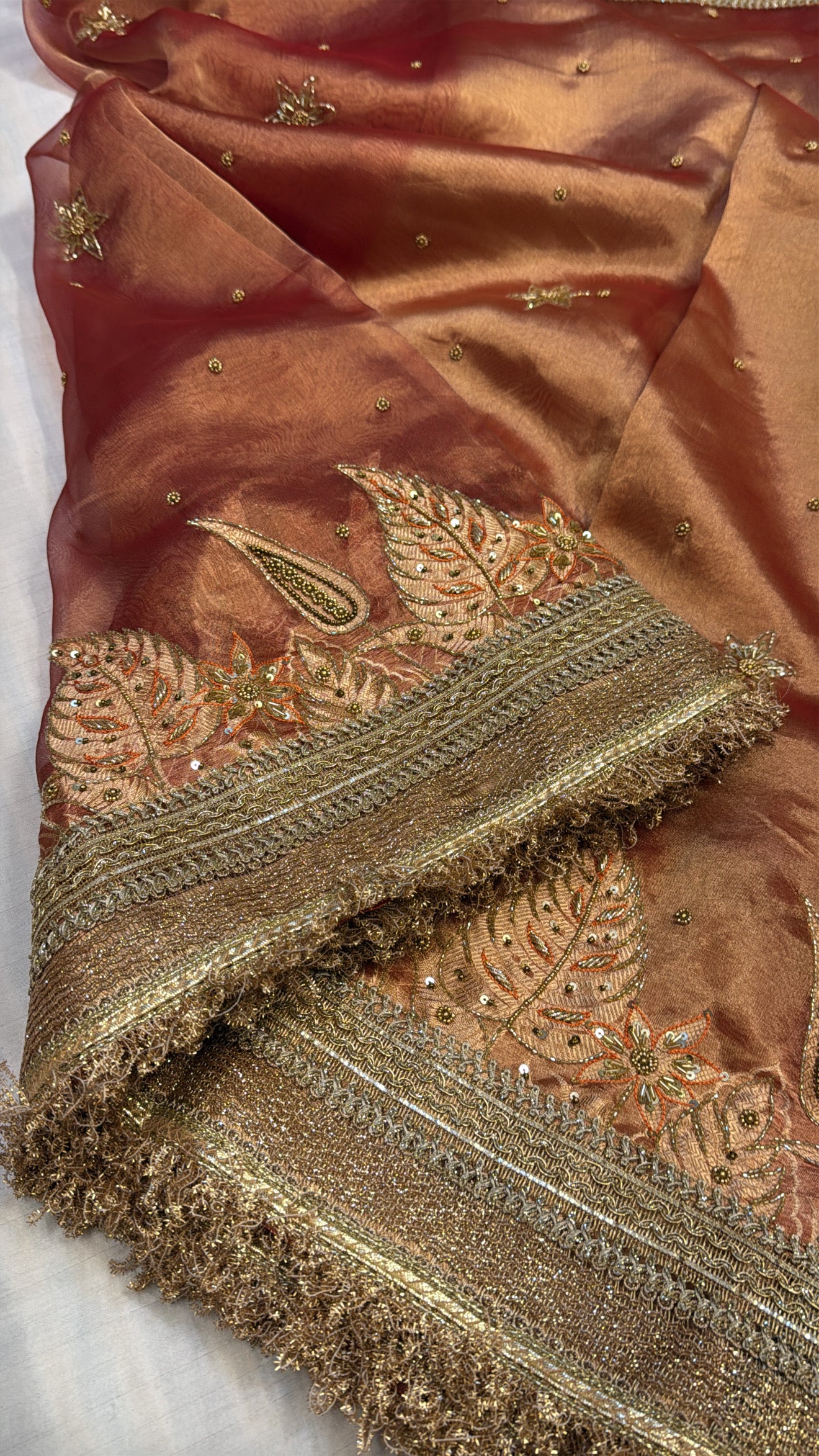 Dulhan ki maa wali sarees - Husn tissue silk hand embroidered kadhwa saree