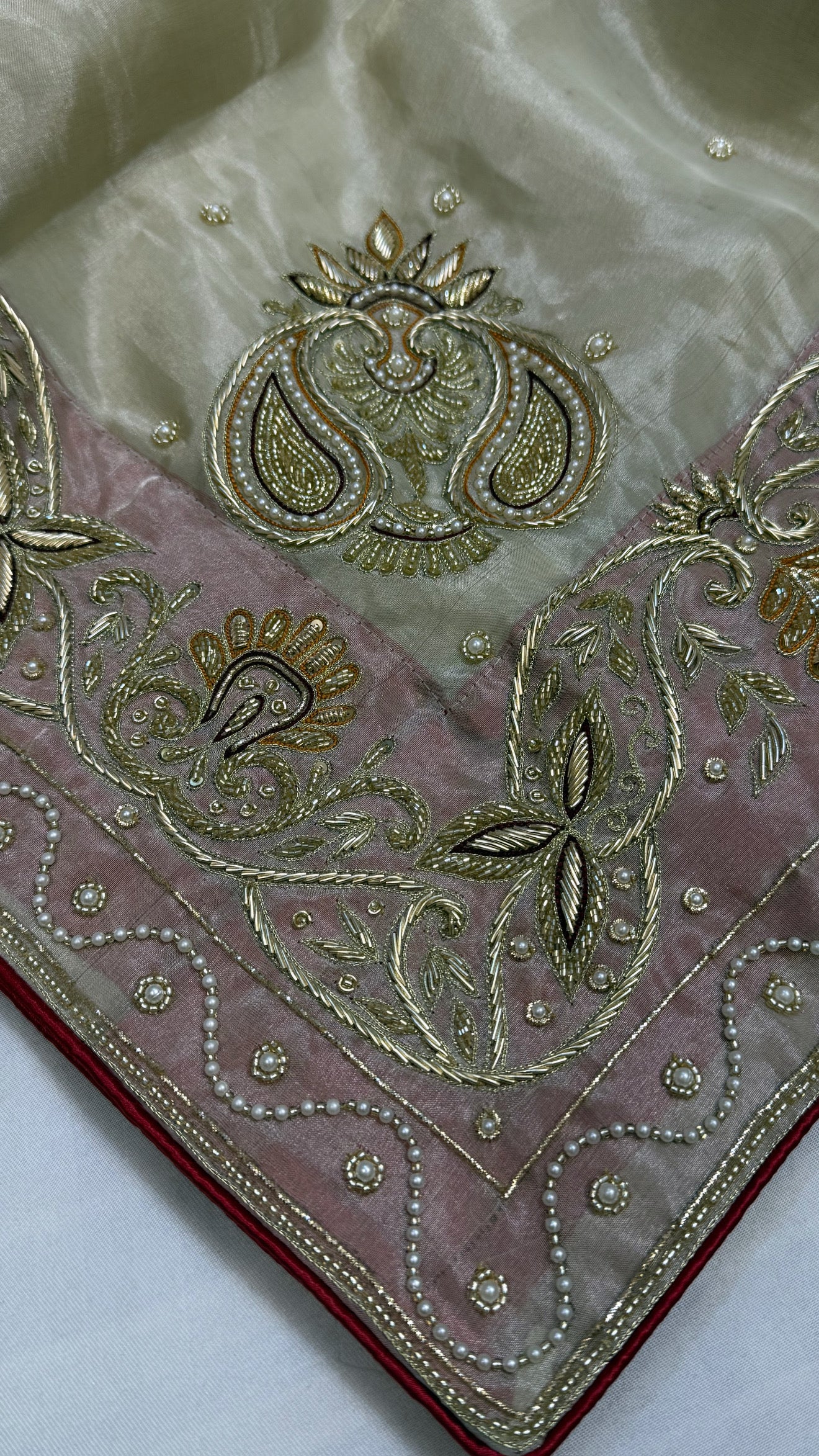 Heere aur moti edit- Ivory pearl work hand embroidered sarees