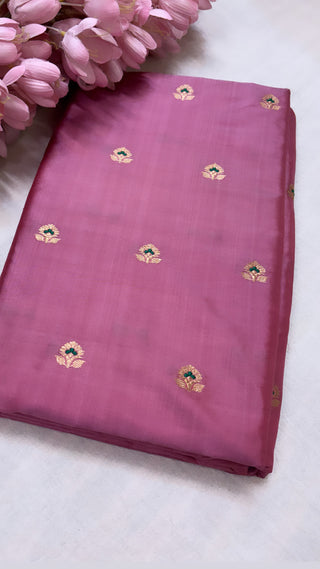 Onion pink katan silk meenedar fabric