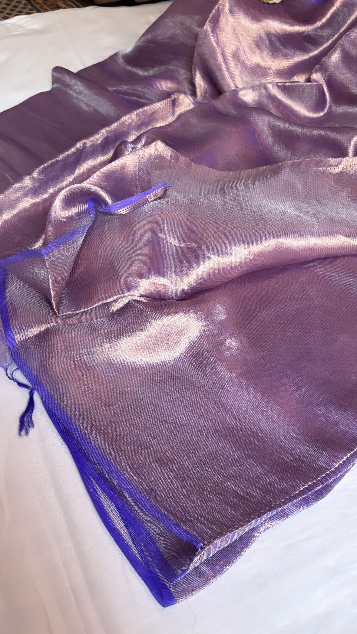 Royal purple tissue silk brocade kadhwa saree